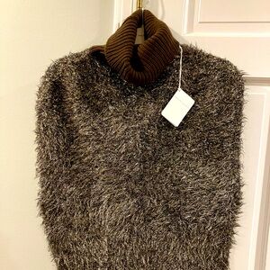 Fabiana Filippi metallic eyelash turtleneck sweater vest